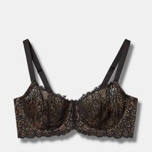 Torrid Curve Balconette Unlined Black Lace Bra